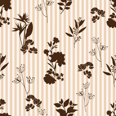 Seamless abstract geometric floral pattern. Vector Illustration.