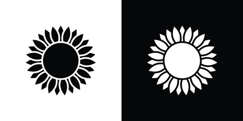 Fototapeta premium Sunflower icon vector graphics, a flat solid icons