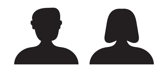 user Avatar Icons, Male And Female Profiles icon Minimalist Design with logotype. vector illustration.