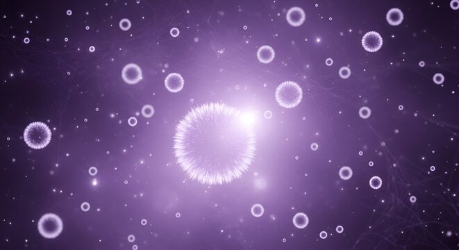 Stunning purple abstract of microscopic cells for science research or medical background, perfect for innovative tech or healthcare projects - Powered by Adobe
