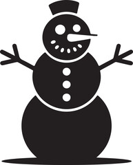 Minimal Vector Snowman Silhouette