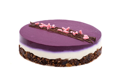 Blueberry cheesecake isolated