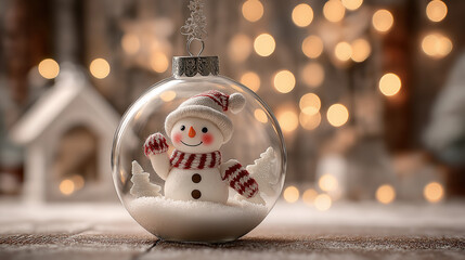 A snowman in a hard hat and gloves intently uses a tablet with a stylus, set against a dark, glowing industrial background. created by ai