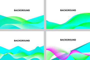 Fototapeta premium Dynamic Abstract Gradient Wave Backgrounds Collection