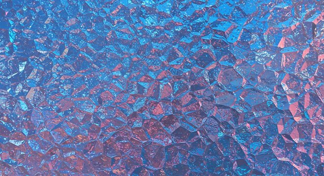 Vibrant blue and purple abstract background featuring a unique textured surface with shimmering light refractions and a frosted glass aesthetic - Powered by Adobe