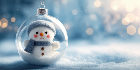 A snowman in a hard hat and gloves intently uses a tablet with a stylus, set against a dark, glowing industrial background. created by ai