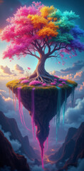 Fototapeta premium Glowing Roots of the Sky – Dreamlike Surreal Wallpaper