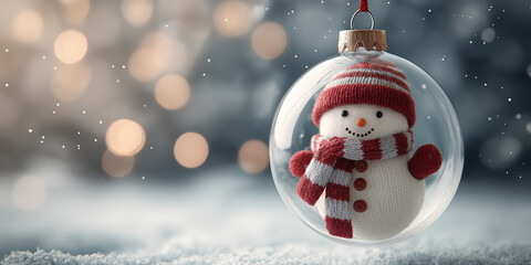 A snowman in a hard hat and gloves intently uses a tablet with a stylus, set against a dark, glowing industrial background. created by ai