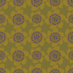 abstract a solid multicolor small and big flower mixed vector pattern arrangement with medium color, all over vector design with white background illustration digital