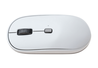 White Computer Mouse with Scroll Wheel isolated on a transparent background