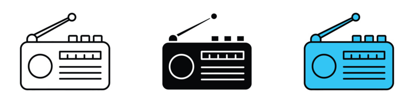 Portable radio icon vector. Audio History and Simplicity symbol. vector illustration.