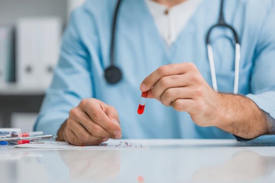 Nurse Conducting Blood Glucose Test - Powered by Adobe