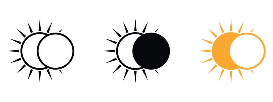 Solar eclipse icon vector. educational materials and astronomical events symbol. vector illustration.