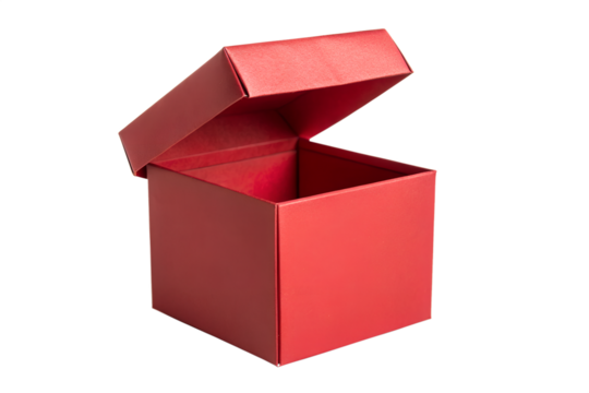 Unveiling Possibilities Red Gift Box with Open Lid, Ready for Your Special Contents
