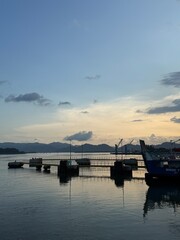 Fototapeta premium sunset in the harbor