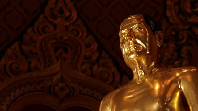 The Golden statue of monarchy in Royal Pantheon Thailand.
