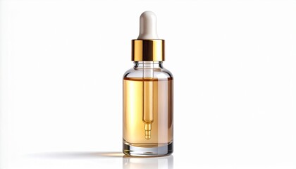 Naklejka premium Golden Elixir A Bottle of Liquid Beauty and Skincare