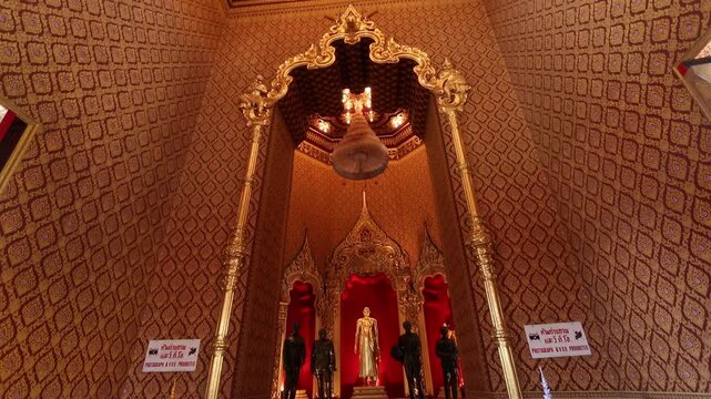 The Golden statue of monarchy in Royal Pantheon Thailand.