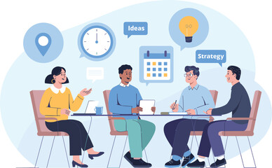 Business Meeting Brainstorming Session with Team