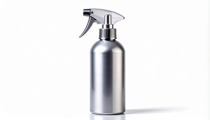 Obraz premium Silver Spray Bottle Versatile Cleaning and Disinfecting Tool for Home and Workplace