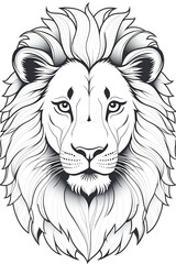 Lion head coloring page