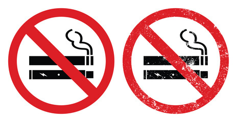 No Smoking No Vaping Vector Illustration Symbol Sign