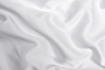 soft white wrinkled satin fabric texture with gentle folds and smooth surface