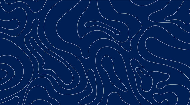 Abstract deep blue backdrop featuring an organic white line pattern, creating an elegant and fluid design suitable for modern backgrounds and creative applications
