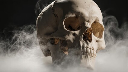 Skull in Smoke - A Macabre Still Life.