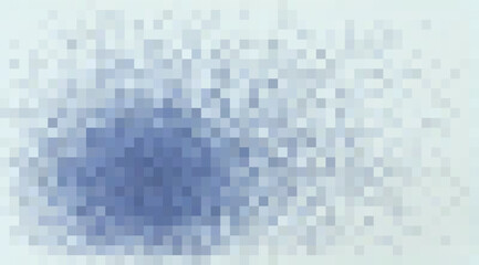 This image shows a pixelated mosaic pattern with gradients of light blue and darker blue squares, creating a soft, abstract design with a diffused, textured appearance