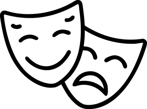 Theatre mask icon Outline, theatre mask vector icon vector