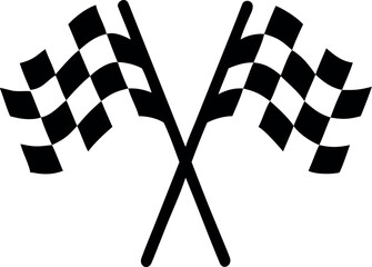 Car racing flags in checkered black icon vector