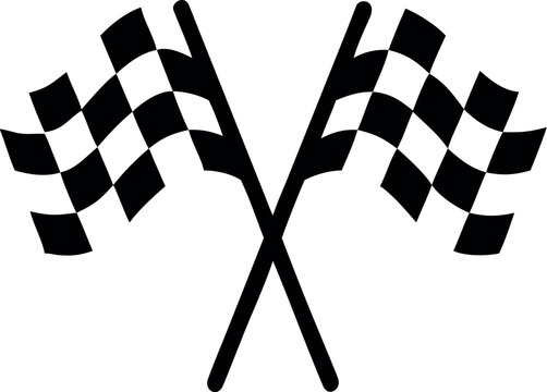 Car racing flags in checkered black icon vector