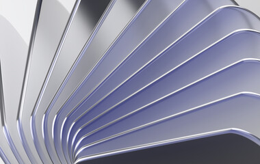 Abstract Metallic and Glass Layers with Soft Light Reflection and Minimal Design