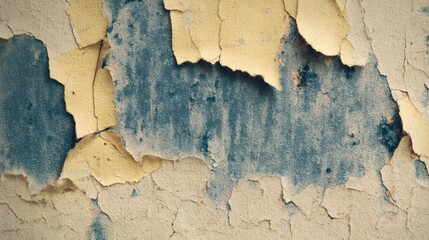 Weathered Texture: An up-close view of a distressed wall reveals layers of peeling paint, creating a compelling study in decay and the passage of time. 