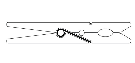 Cartoon clothespin or clothespeg. Foor clothesline on a sunny day or pegs hang on a washing line. Wooden clothes pin or clothes peg. Clothespins icon. Empty wooden clothes pegs. laundry fastener tool.