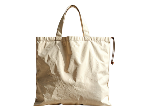 Front-Facing Plain Natural Canvas Tote Bag, Clean Minimal Design, Transparent Background - Powered by Adobe