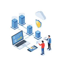 Visualizing data analytics and security protocols within a modern cloud computing infrastructure.