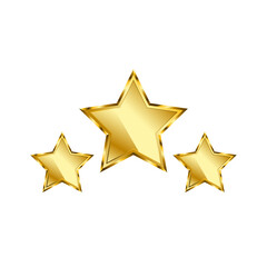 Golden three stars vector