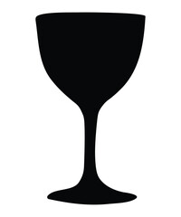 Drinking alcohol glass vector silhouettes design