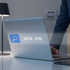 Man searching new business opportunity. Digital marketing strategy, development creative solutions