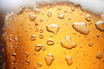 Refreshing cold beer filled with bubbles in a glass, perfect for a sunny day gathering
