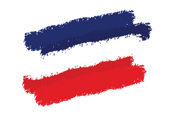 Graphic representation of an French flag with brush stroke effect