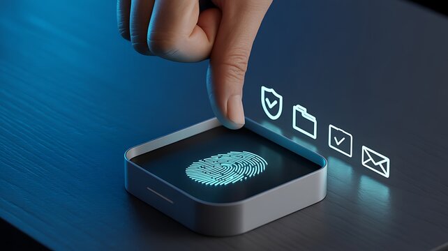 Fingerprint scan security system biometric authentication access control technology identification method