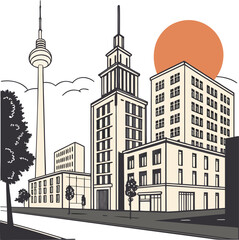 Obraz premium Modern city skyline silhouette design