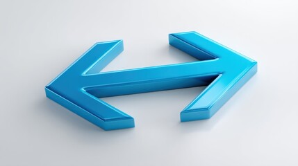 A blue arrow pointing to the left and right on a white background.