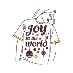  Typography “Joy to the World” Christmas vector, T-shirt design