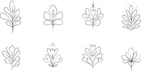 Botanical Line Art Seamless Repeat Pattern