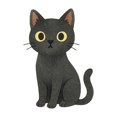 Fototapeta premium PNG Cute black cat illustration.