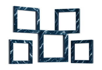 Square frames featuring a marbled navy and white design.